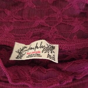 Free People Deep Purple Lace Blouse